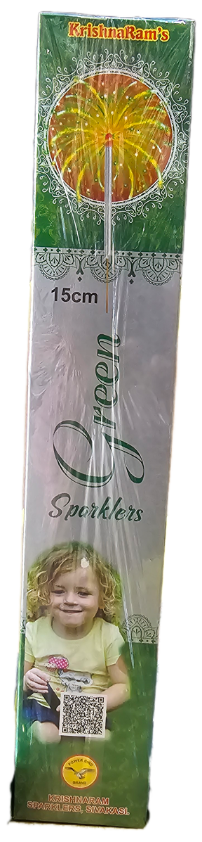 15 Cm Green Sparklers Crackers