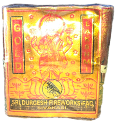 4” Deluxe Gold Lakshmi Crackers