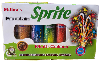 Sprite 4-Inch Multi-Color Fancy Fountain Crackers